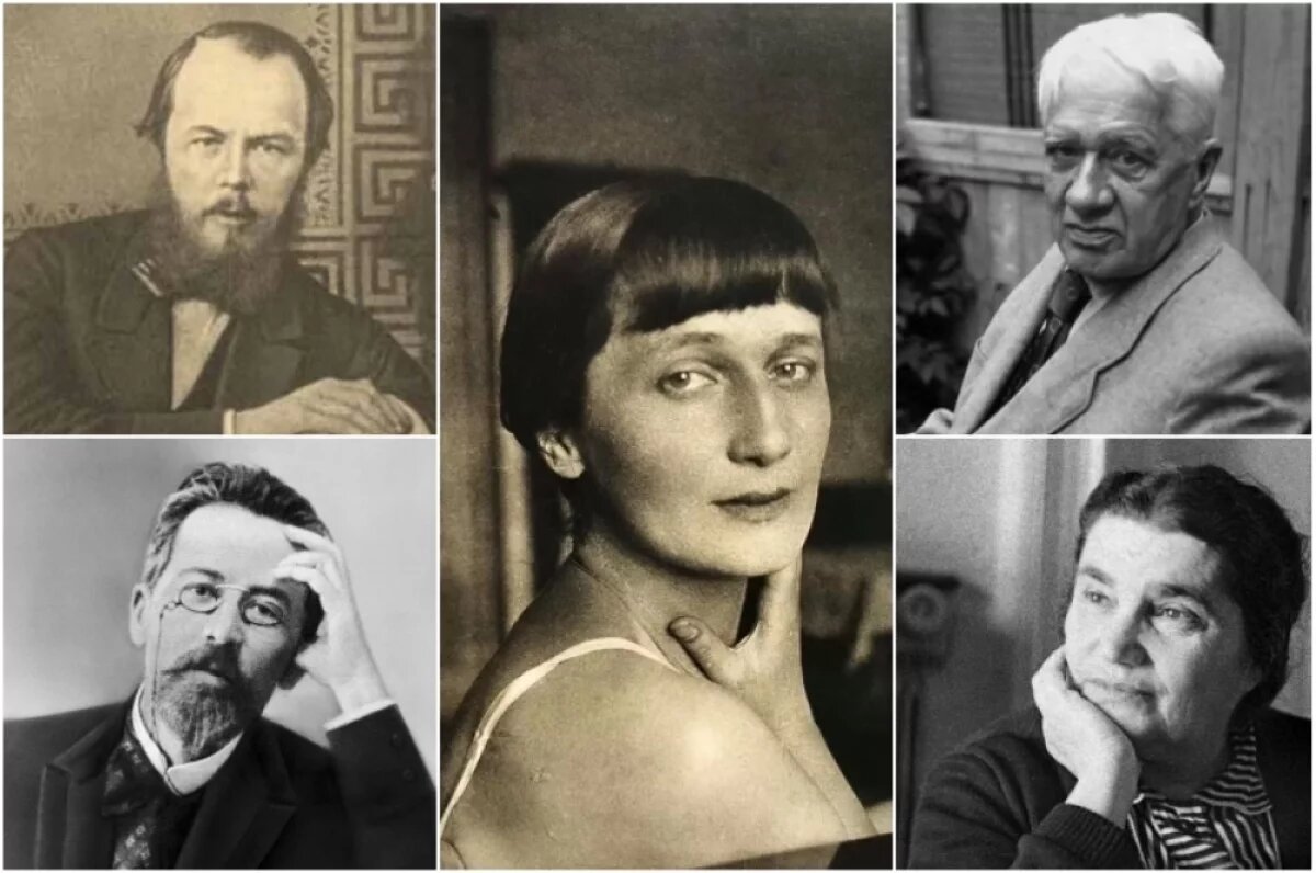    Федор Достоевский, Антон Чехов, Анна Ахматова, Корней Чуковский, Евгения Гинзбург.