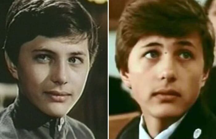 Кадры из фильмов *Господин гимназист*, 1985, и *Была не была*, 1986