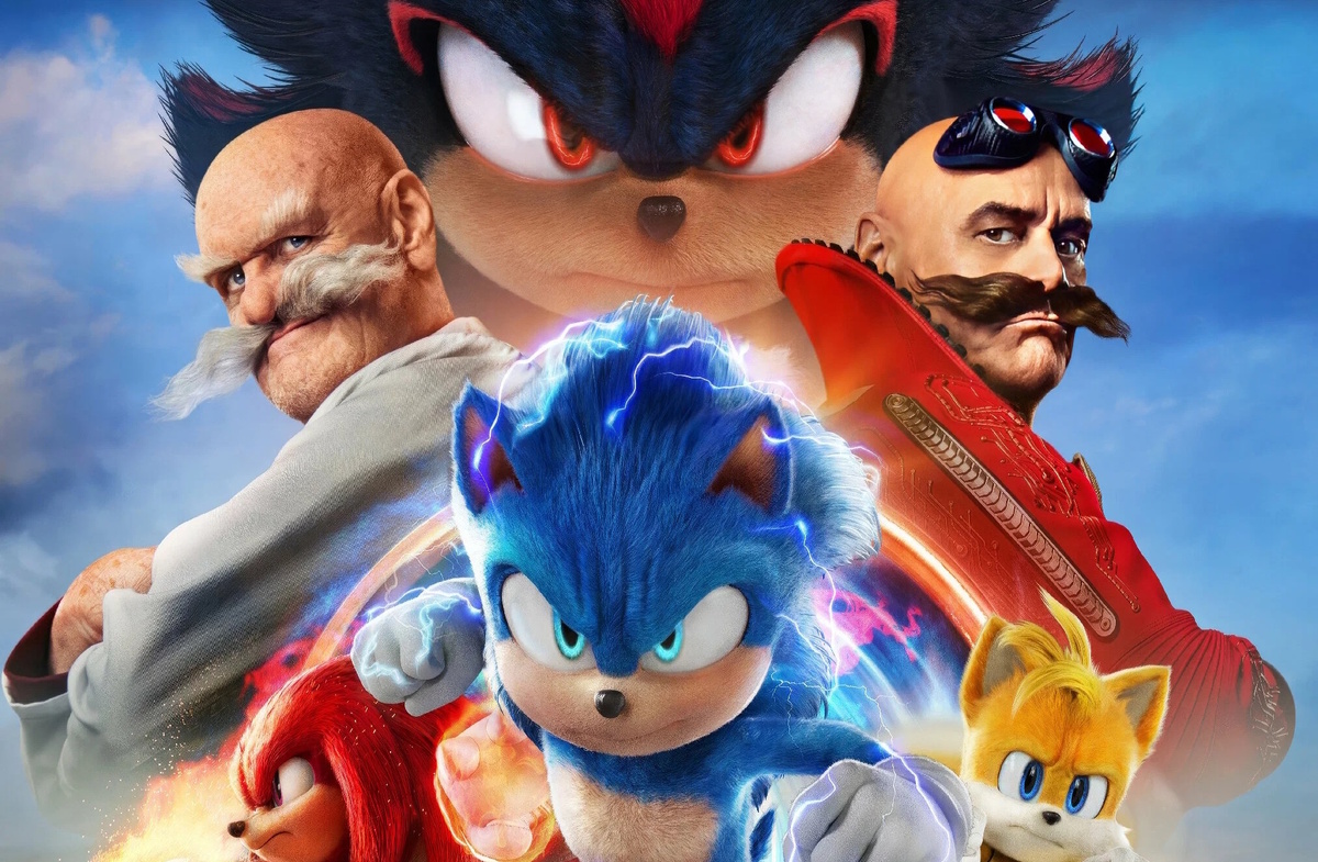 Самая насыщенная вырезка постера "Соника в кино 3"