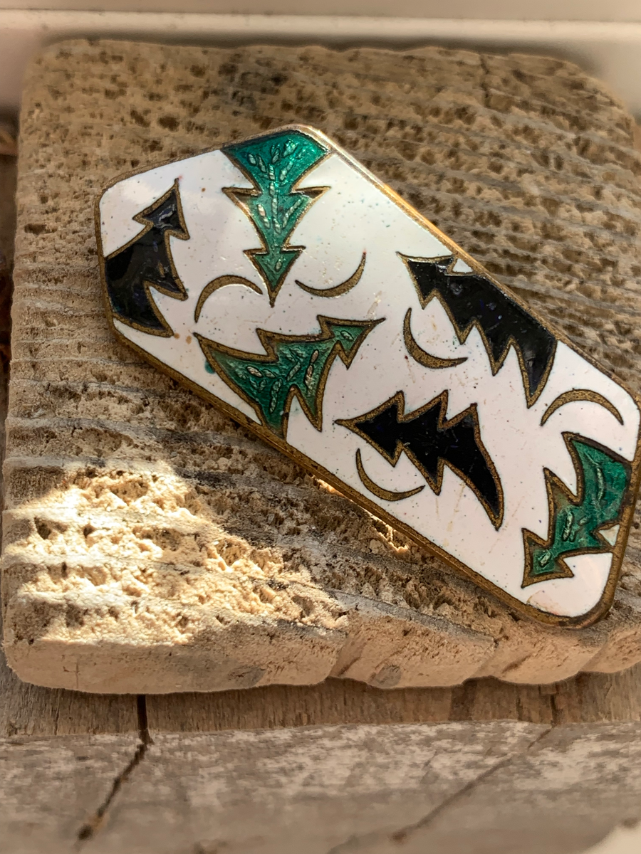 БРОШЬ "НОВОГОДНЯЯ НОЧЬ" ИЗ ЛИЧНОЙ КОЛЛЕКЦИИ. ЩЕРБИНСКОЙ ЗАВОД МЕТ.ГАЛАНТЕРЕИ, МОСКВА, 60-Е ГГ ХХ ВЕКА