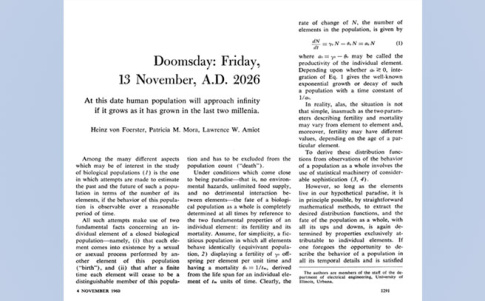 Статья о конце света в журнале Science 1960 г.