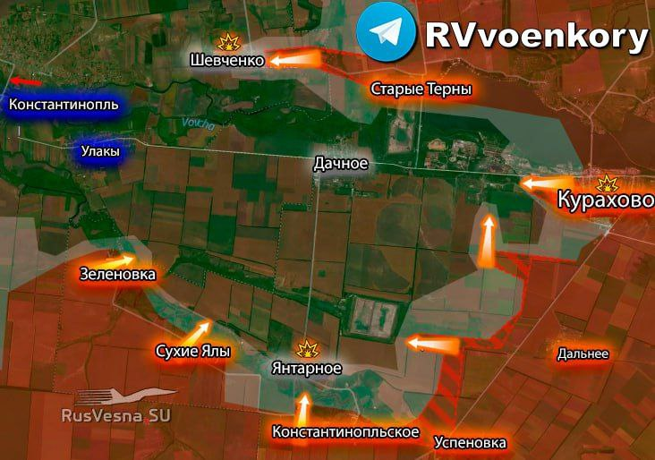 Карта от https://t.me/RVvoenkor. Листайте дальше