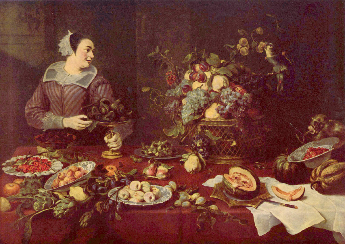 Франс Снейдерс, Девушка с фруктами, 1632, холст, масло, 153 × 214 см