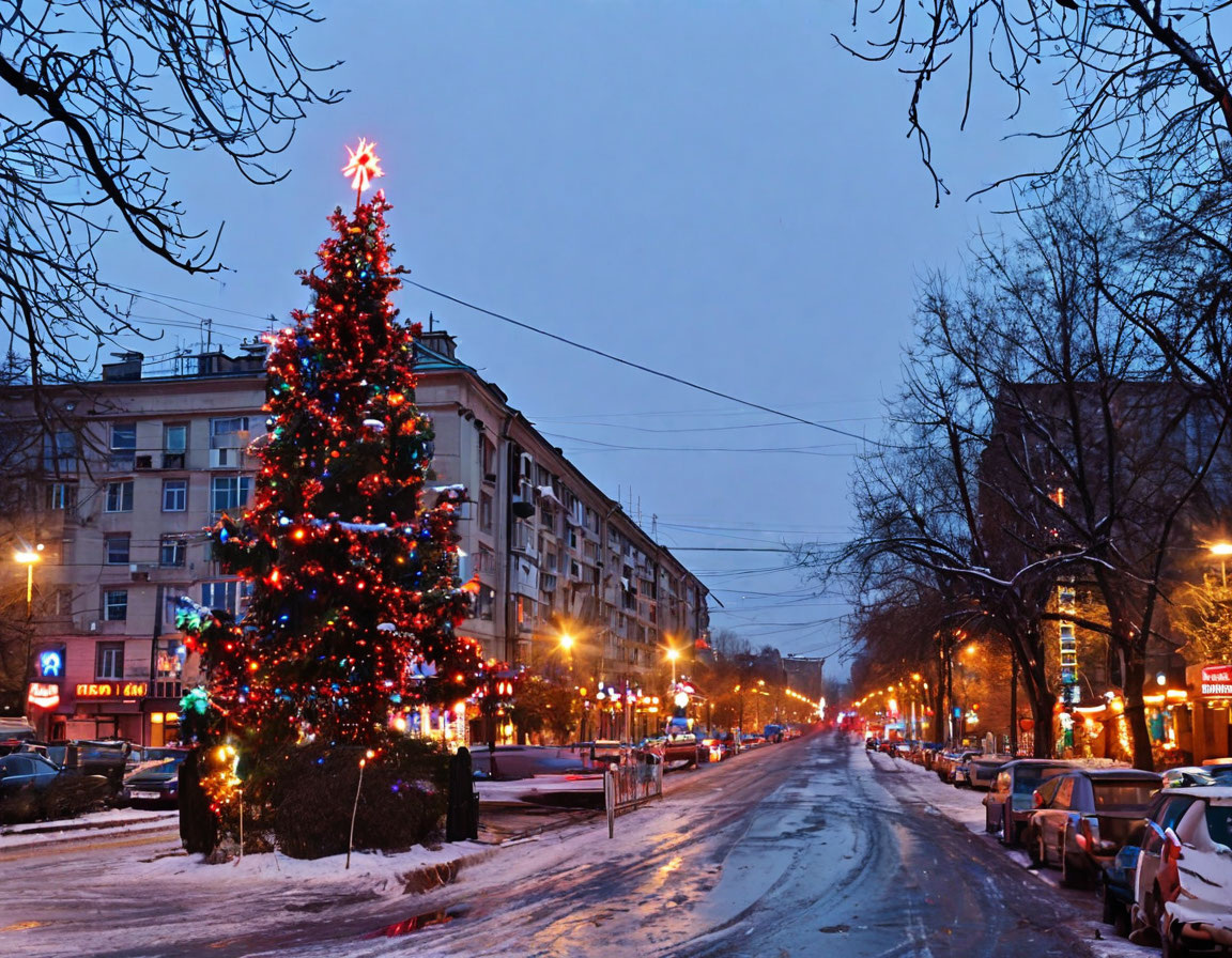 Очень похоже на любую из улиц в центре Луганска | Изображение: Шедеврум