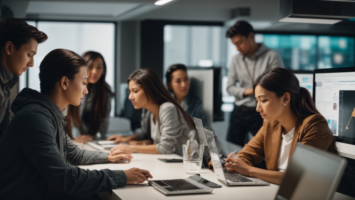 Группа специалистов работает с вебсайтами клиентов из Студии ТурбоТМ