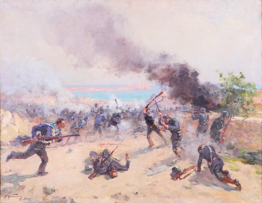 П.П. Соколов-Скаля. Бой на границе. 22 июня 1941 г. 1942.