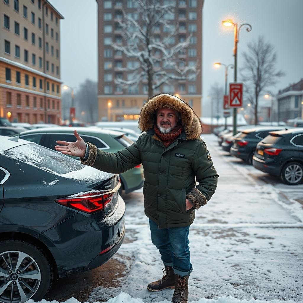 счастливый обладатель машиноместа