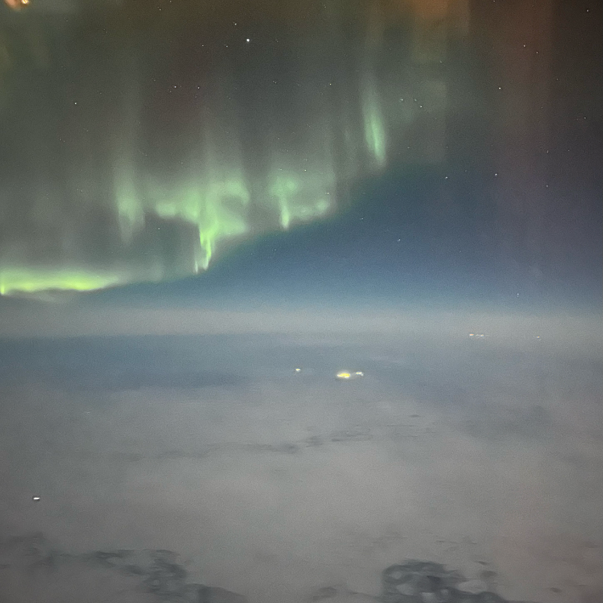 Северное сияние по дороге в Магадан