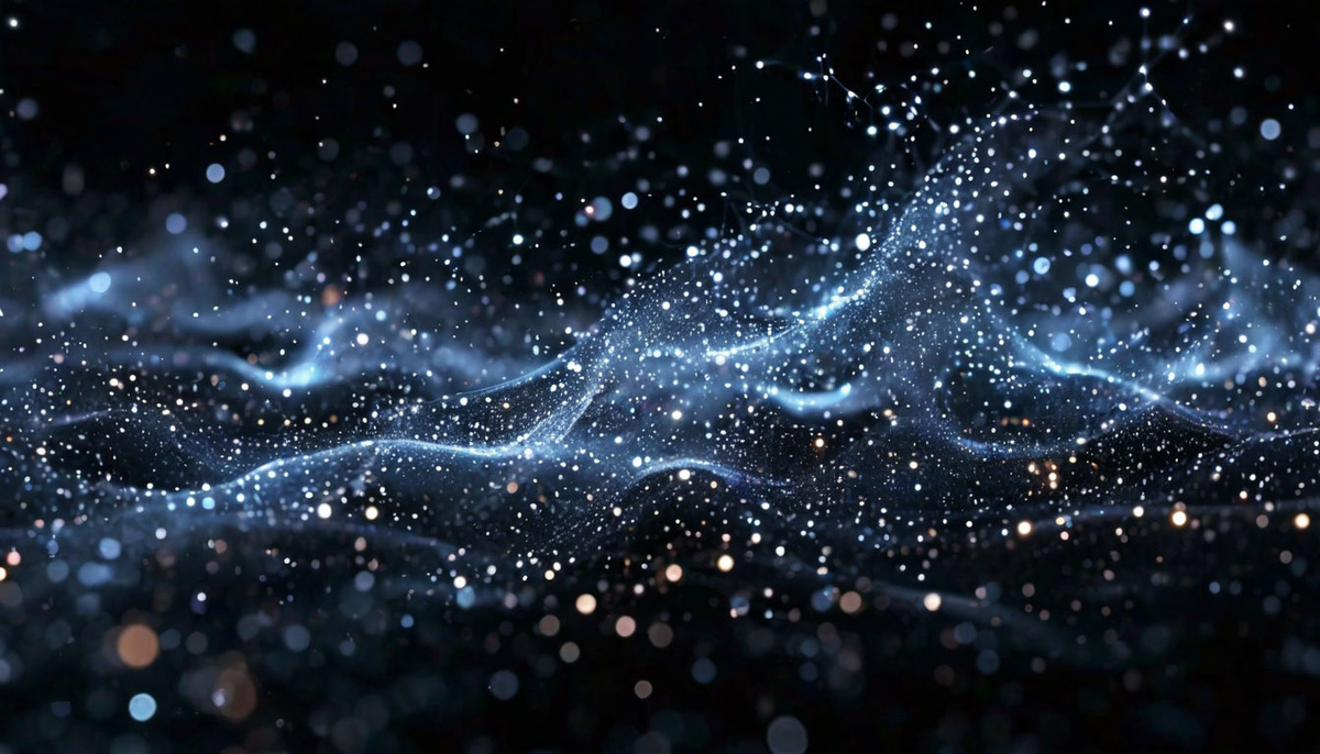 Гравитационные волны тёмной материи, глазами ИИ Шедеврум.