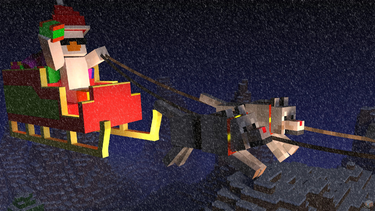 Санта-Гусь из Minecraft поздравляет всех с новым годом!