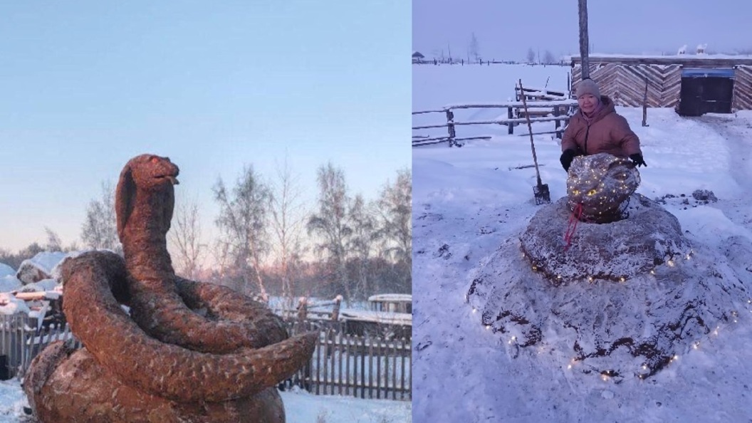    Слева скульптура Иннокентия Боппосова, справа подражательницы его брата. Фото: коллаж фото из соцсетей