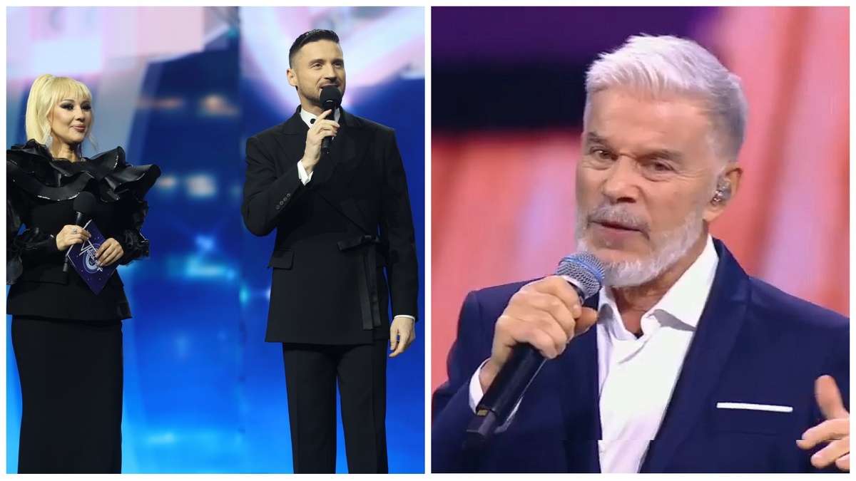 Ведущие фестиваля, Олег Газманов ("На заре") открыл концертную программу