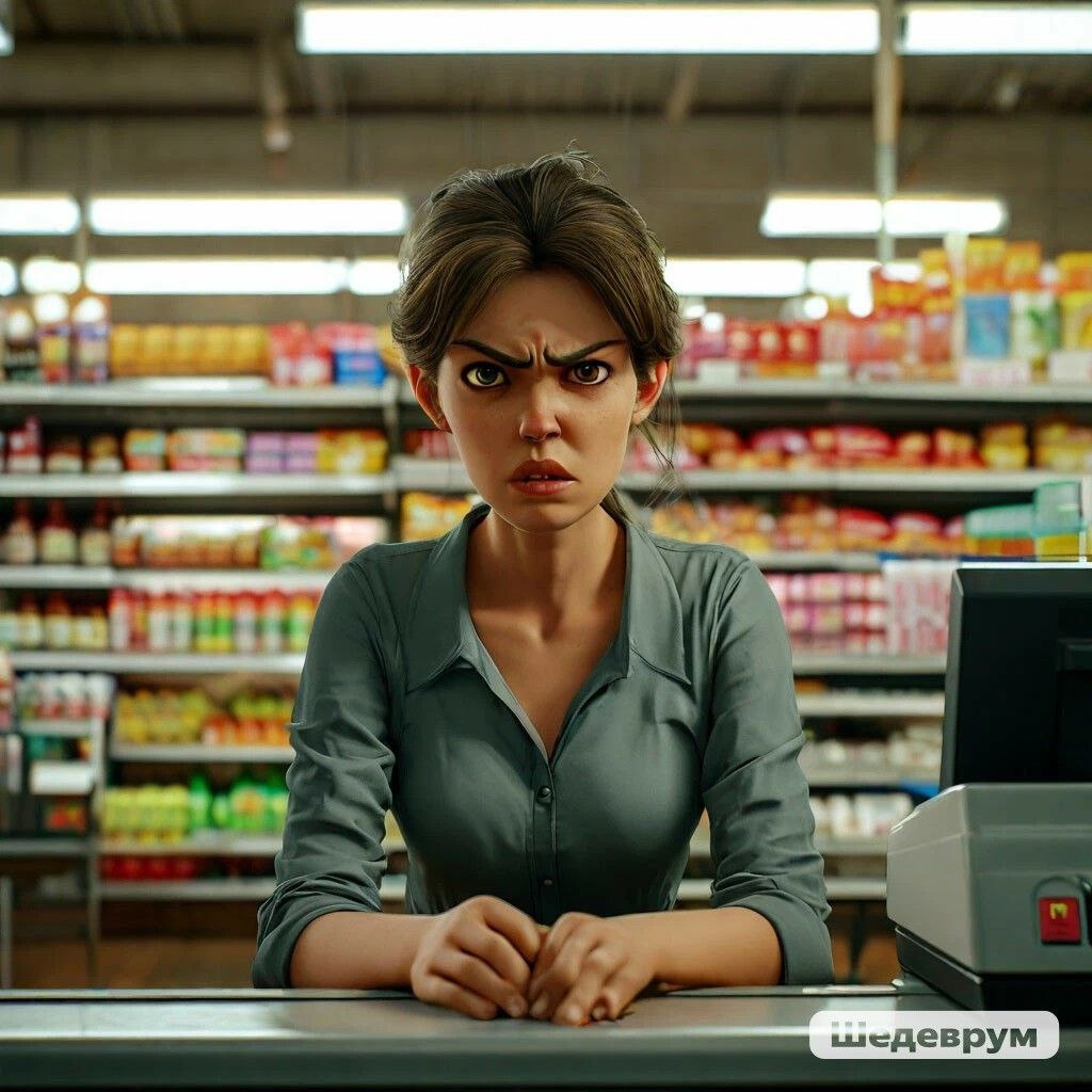 Недовольная кассирша