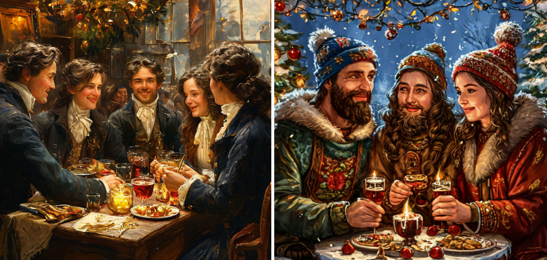 Такую связь времен в традиции встречать Новый год увидела нейросеть.