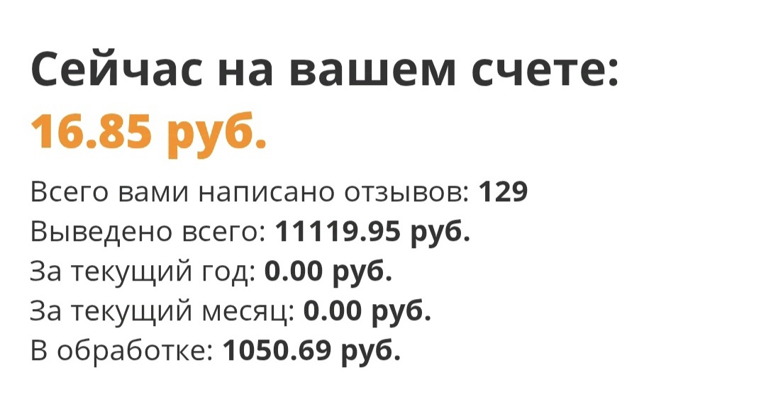 Вчера заказала вывод 1050 рублей