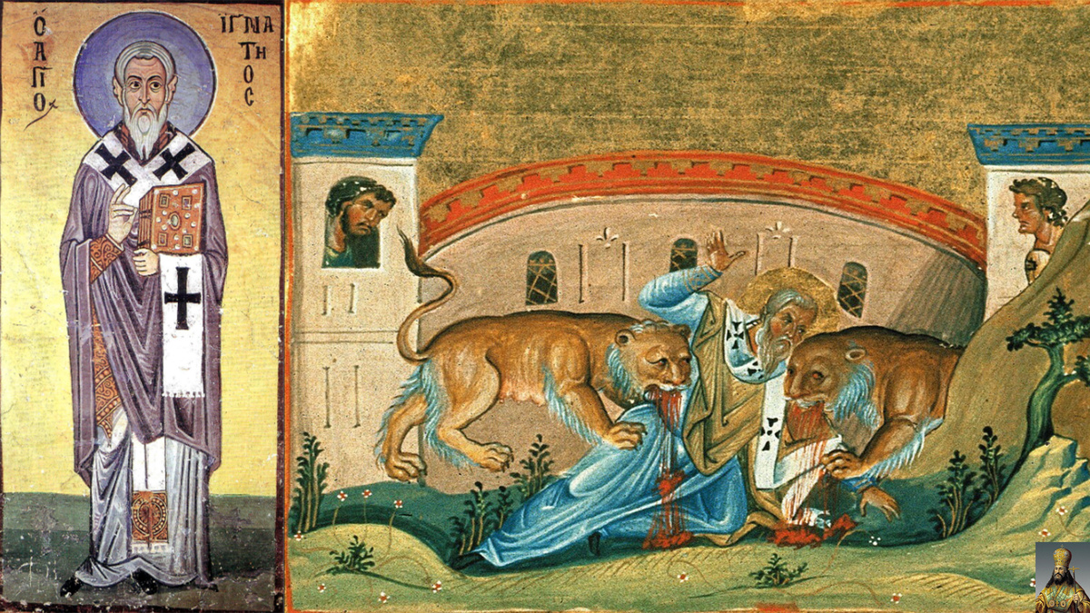 1) Фреска в монастыре Осиос-Лукас, XI—XII века. 2) Мученичество. Миниатюра из Минология Василия II. X век. Ватиканская библиотека, Ватикан.