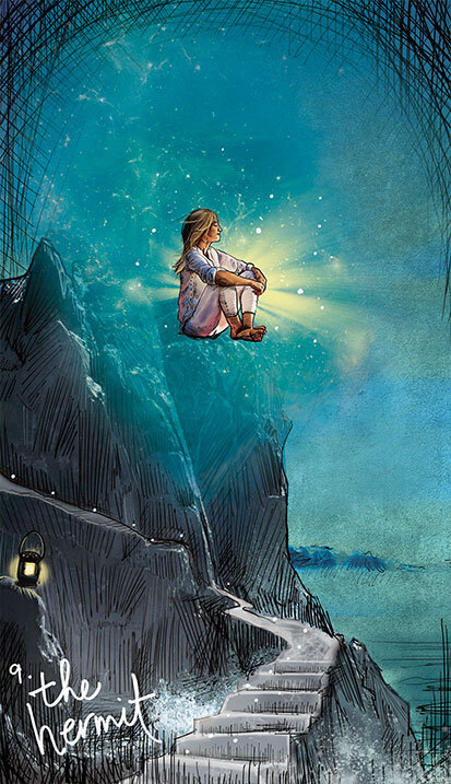 9 Аркан "Отшельник". Колода "Таро Светлого провидца"