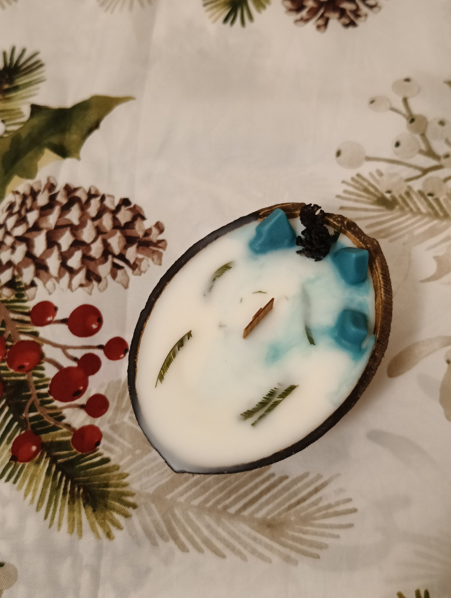 Свеча в кокосе. Творение и фото автора.