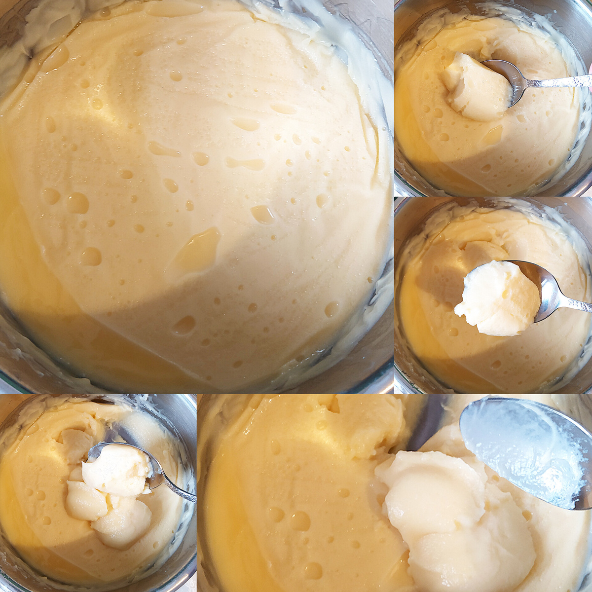 Заварной крем после охлаждения последним способом.  