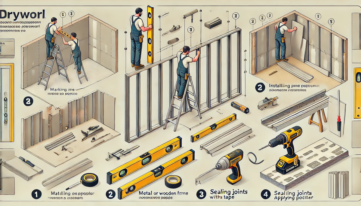как правильно крепить гипсокартон