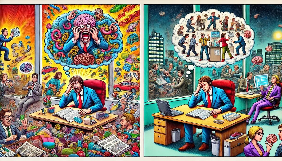 Сознательное. Бессознательное. Осознанность. Вроде, всё однокоренные слова, но термины всё-таки разные. Сознание подобно одному, но важному менеджеру. Бессознательное - целый отдел мелких клерков в огромной корпорации