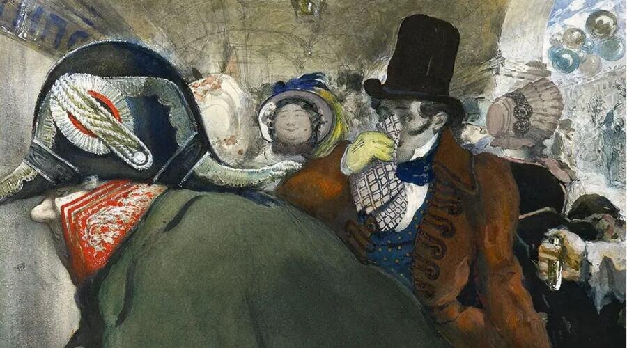    На каком носу зарубают, с каким остаются, а какой вешают? Фото: Л. С. Бакст, иллюстрация к повести Гоголя "Нос", фрагмент, 1904 г.