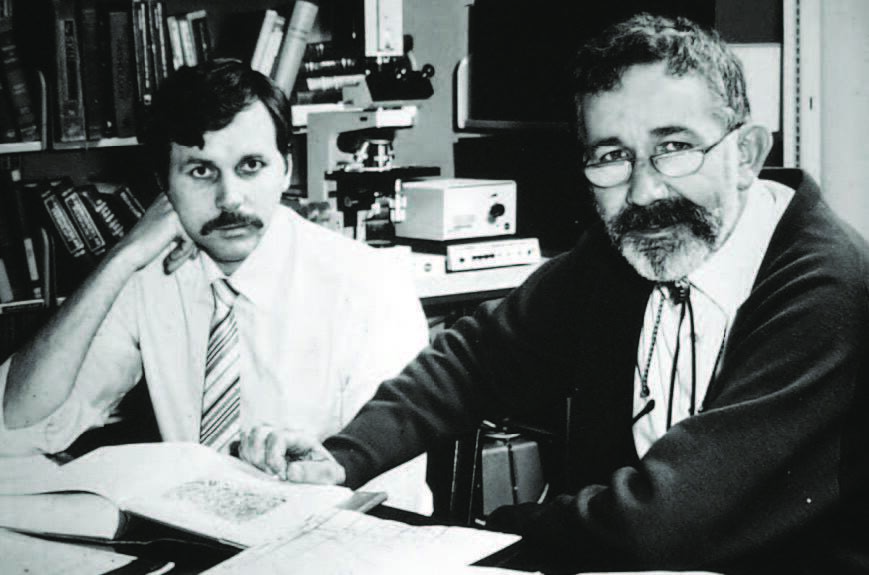 Нобелевские лауреаты pf jnrhsnbt ,frnthbb Helicobacter Pylori Б. Маршалл и Р. Уоррен в 1984 г.