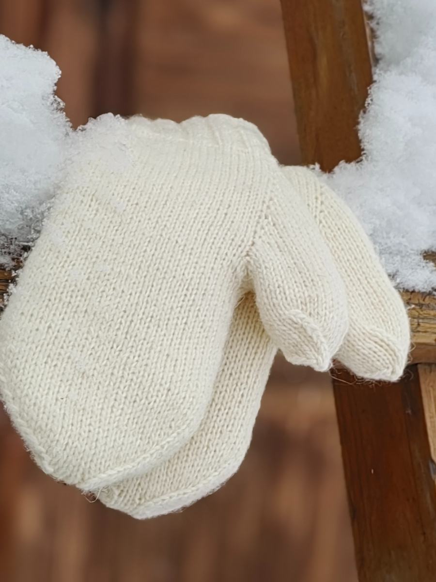 Двойные варежки. Работа автора. Фото автора.