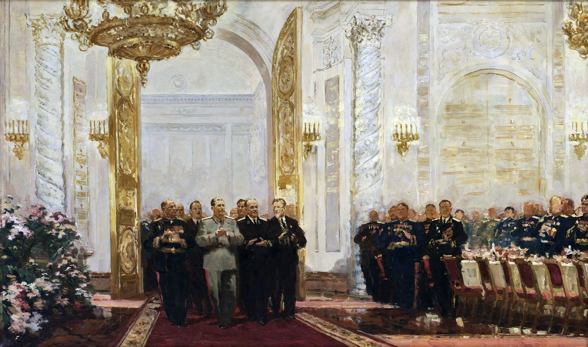 А.Л. Королев. Сталин на Ассамблее. 1948.