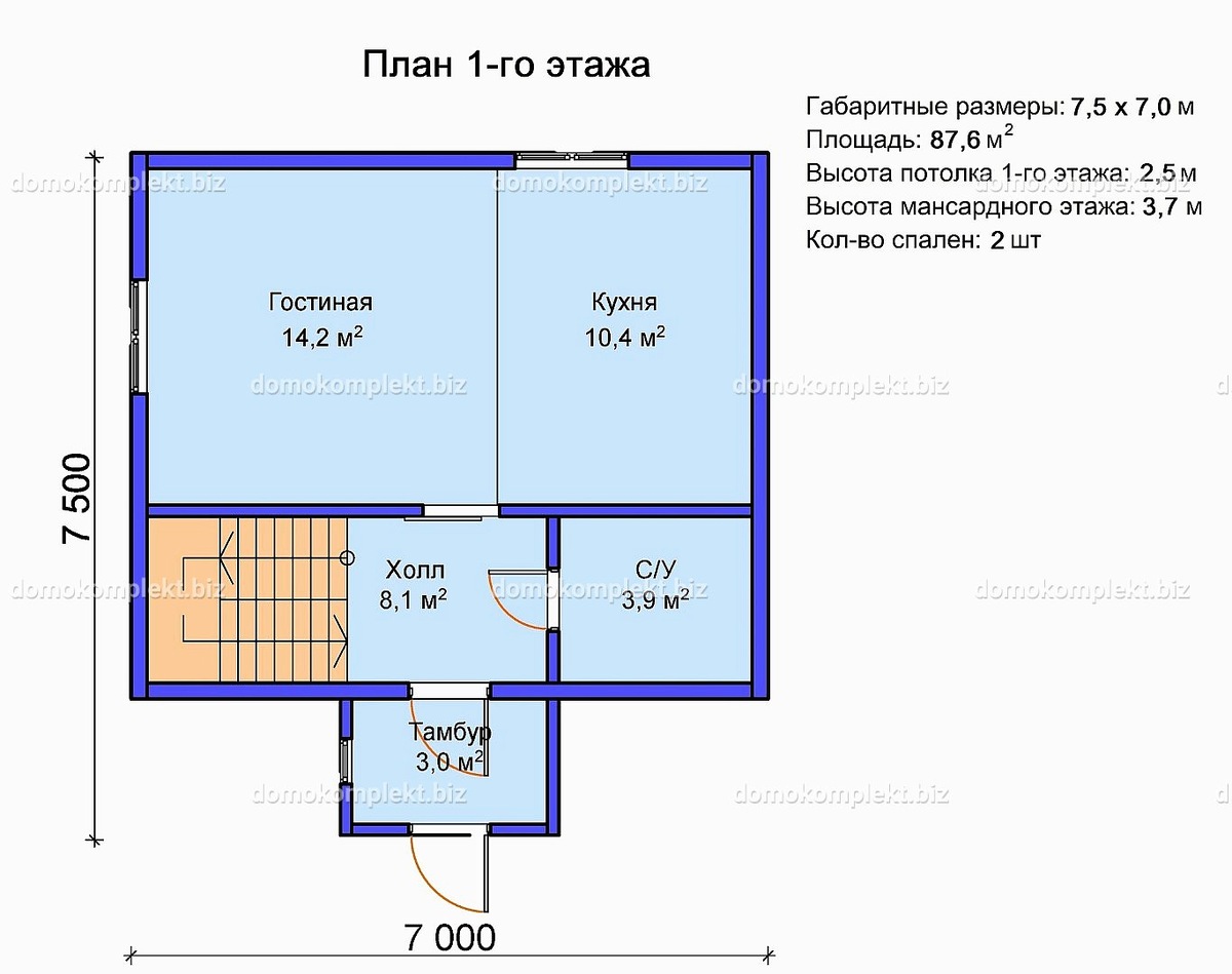 Планировка 1-го этажа
