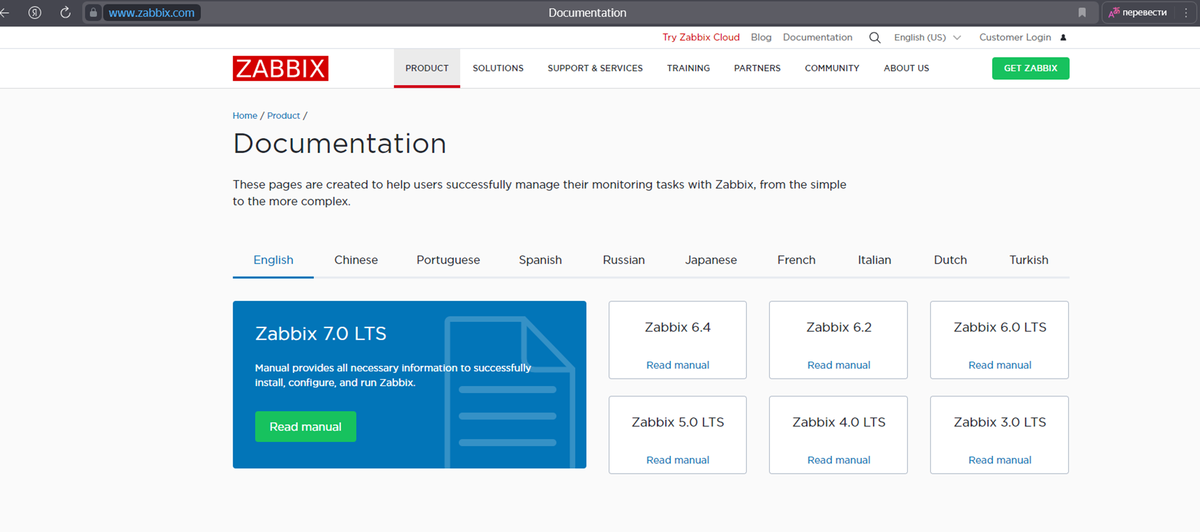 официальный сайт zabbix