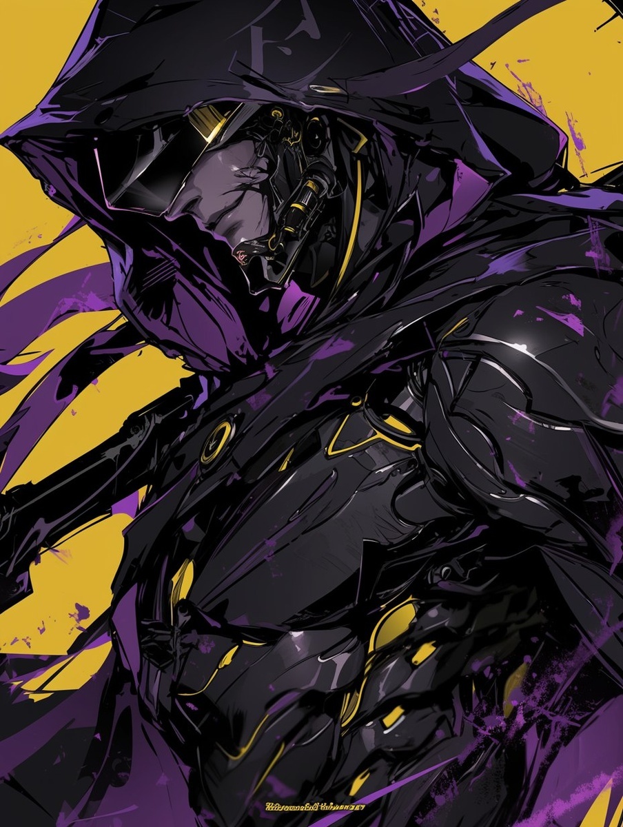 Киберпанк-жнец, сгенерировано с помощью Midjourney