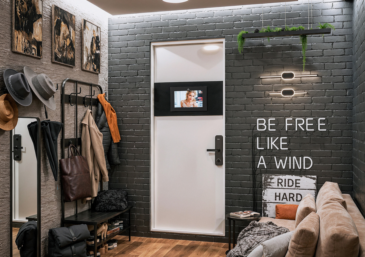 Входная дверь FALKO с биометрическим замком и системой видеонаблюдения