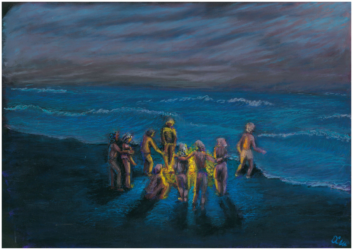 "Молодость" Хазова/Попова Оксана, 2024, масляная пастель, бумага