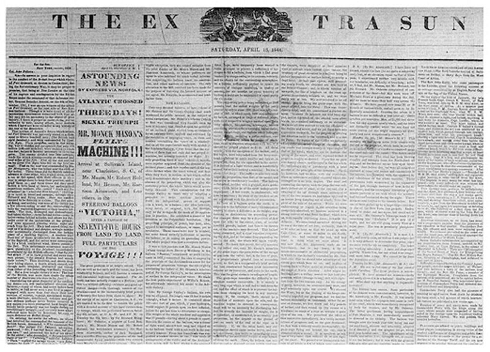 Страница Sun c рассказом о путешествии на воздушном шаре