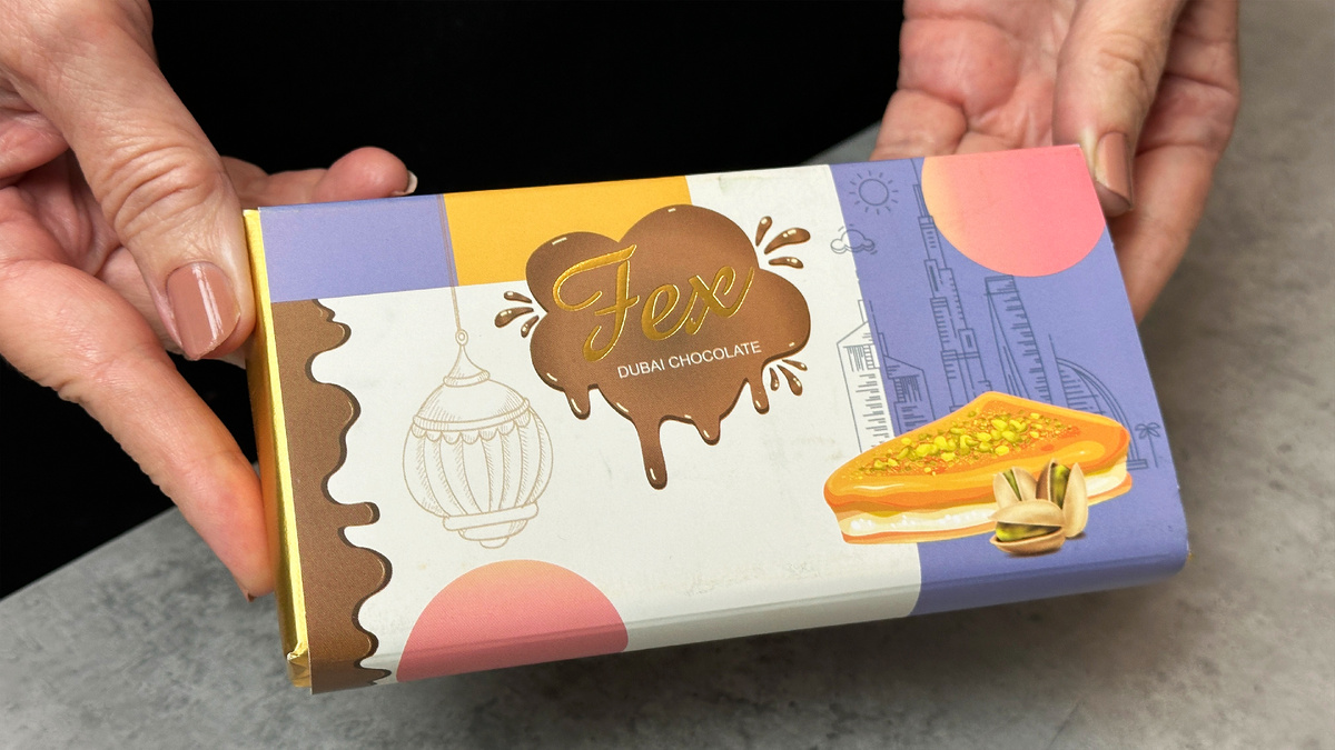 вот так выглядит плитка дубайского шоколада