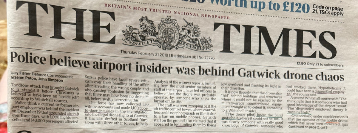 Статья из газеты The Times 