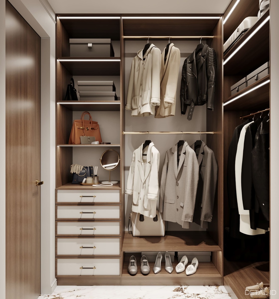 Гардеробная в проекте квартиры в Самаре. Detal ID