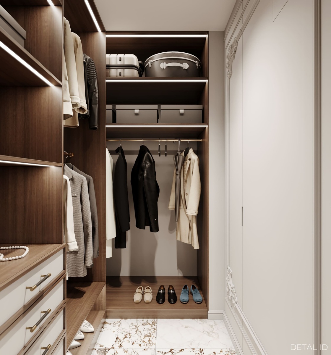 Гардеробная в проекте квартиры в Самаре. Detal ID