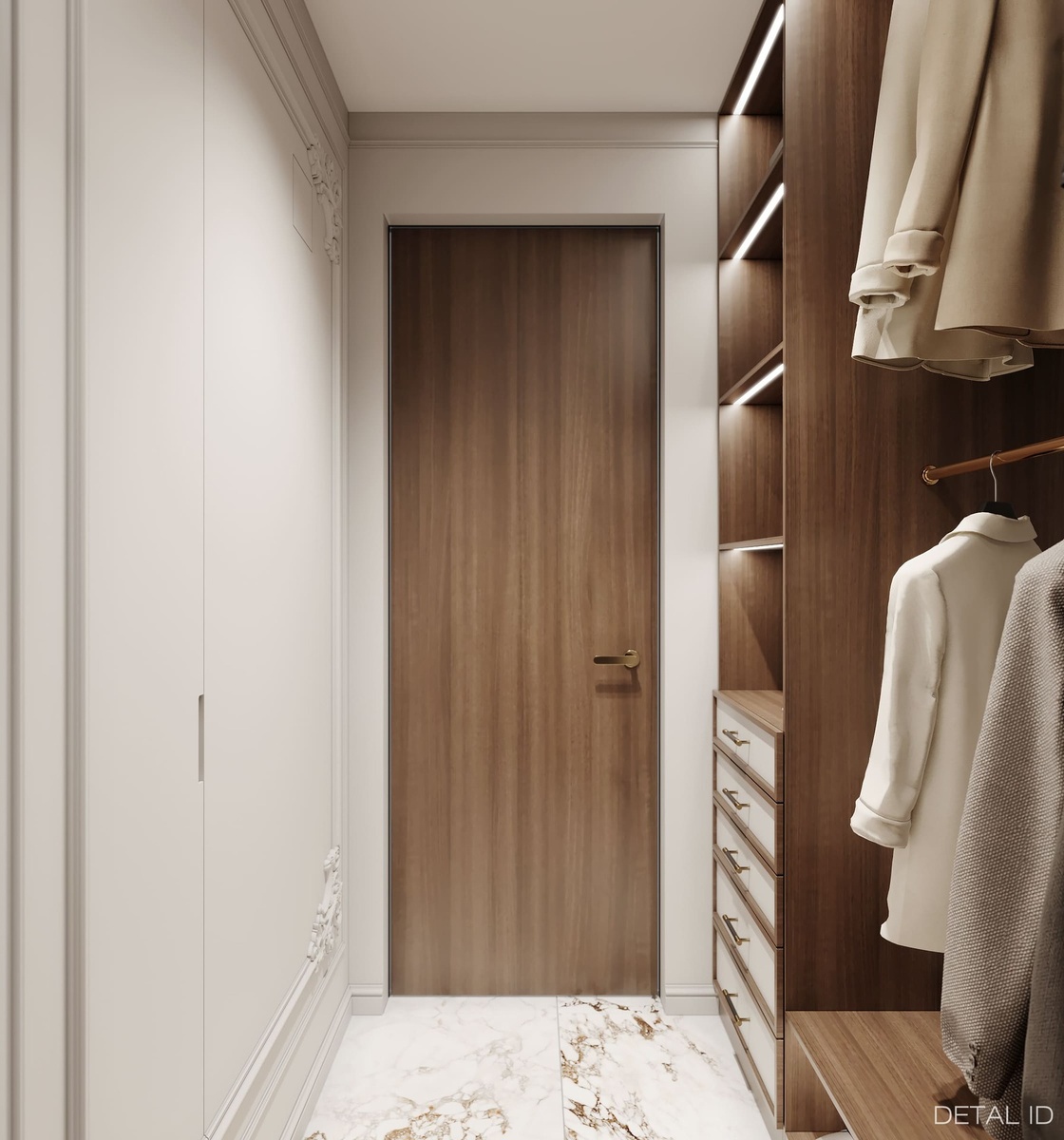 Гардеробная в проекте квартиры в Самаре. Detal ID