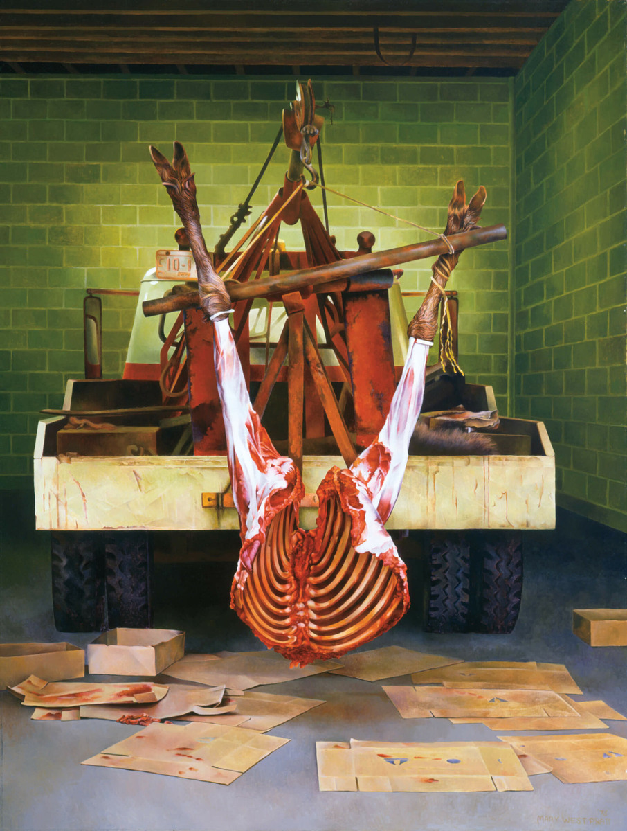 Мэри Пратт, "Станция технического обслуживания", 1978, мазонит, масло, 101,6 х 76,2 см, Художественная галерея Онтарио, Торонто.