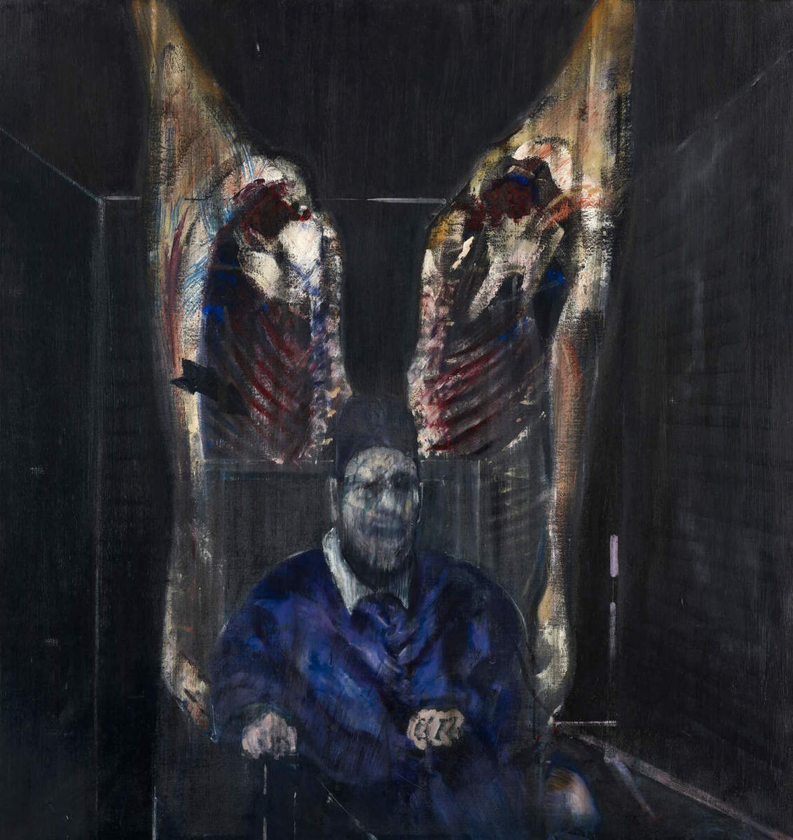 Фрэнсис Бэкон, "Фигура с мясом", 1954, холст, масло, 129,9 х 121,9 см, Чикагский институт искусств.