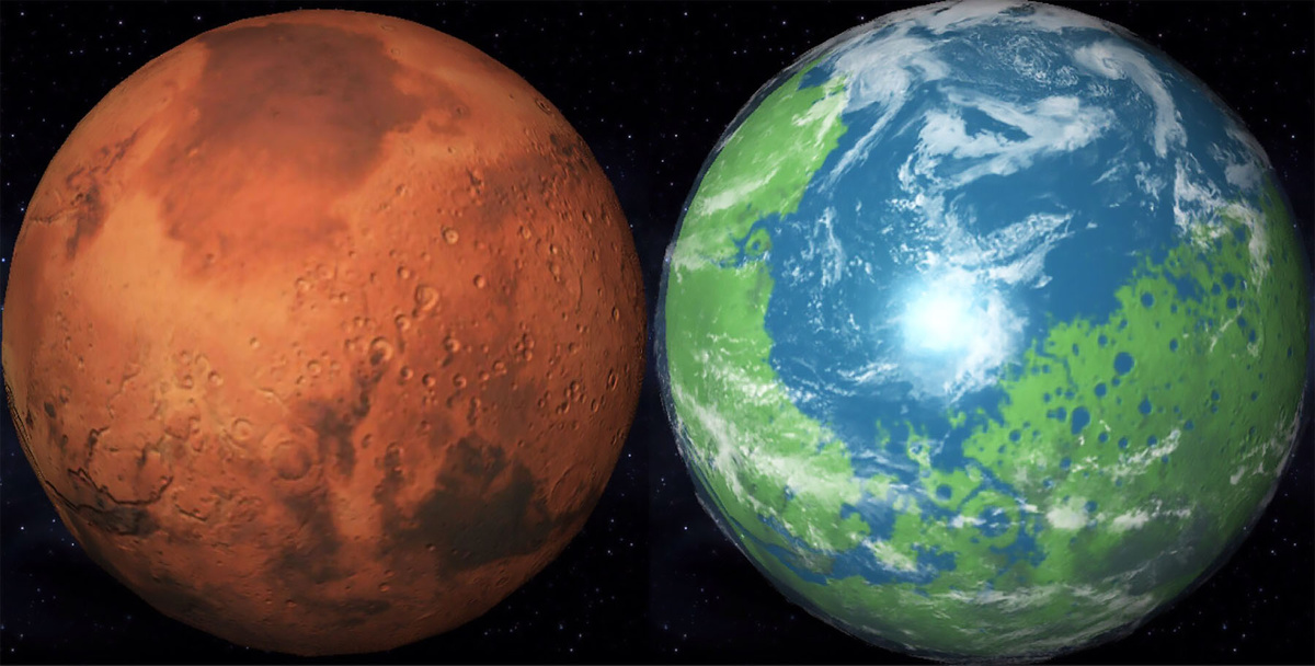 При наличии соответствующих технологий, рассмотренных ниже, а также средств, Марс получится превратить в уменьшенную копию Земли примерно за 200-300 лет