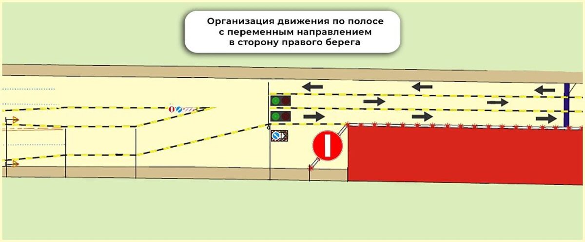   Схема организации реверсивного движения. Источник — тг-канал мэра Омска Сергея Шелеста