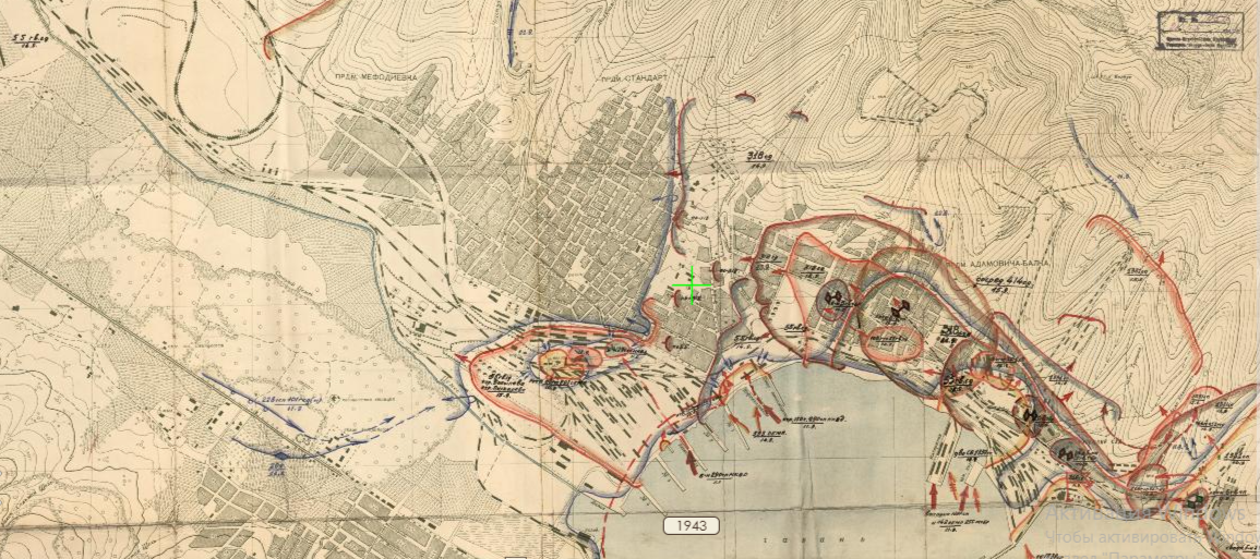 Карта Новороссийска сентябрь 1943.