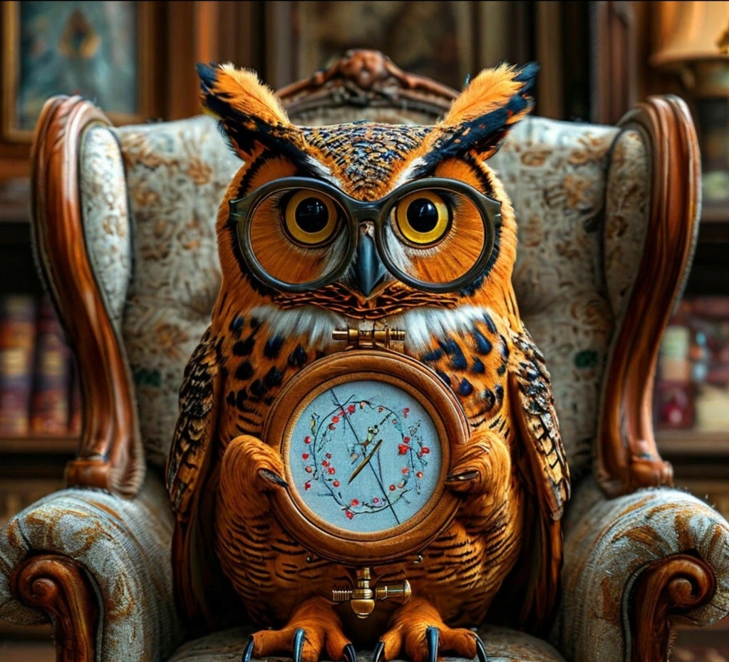 Нейросеть любезно предоставила мне *Ночную птицу с вышивкой"