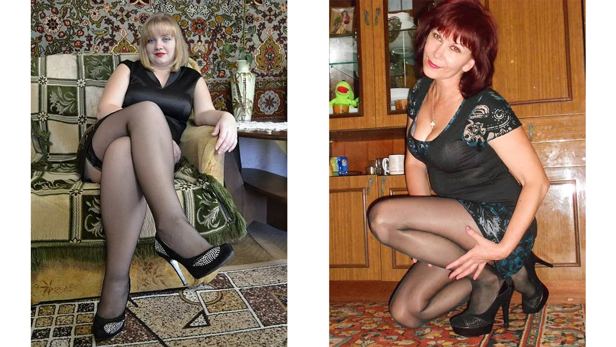 жена в колготках 