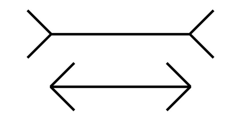 классическая иллюзия Мюллера-Лайера