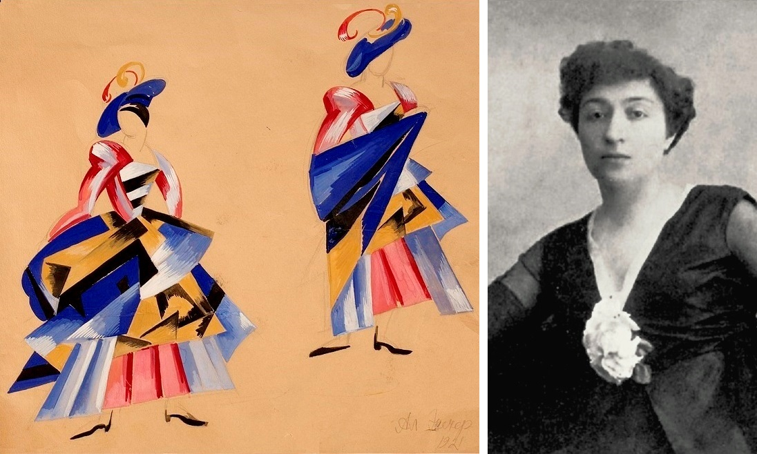 Слева: Костюмы для “Ромео и Джульетты”, 1921 г.