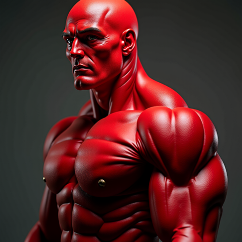 Типичеый житель Империи Гелеос, другой климат сделал из красными, а геная инжинерия сильными.  Человек на изображении является ученым и далеко не самым мускулистым. Более жаркий климат сначала привел к более легкой одежде,  а потом и во все к отказу от нее, что и демонстрирует професор.